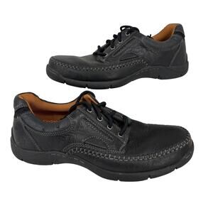 Streetcars Oxford Sneaker Mens Size 10.5 Wide Black Leather My Travel Lace Up